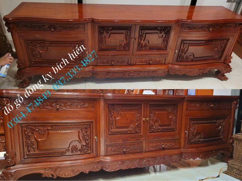 kệ tivi hoàng gia gỗ hương đá hoàn thiện đẹp xuất sắc